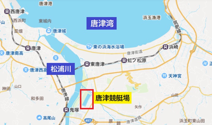 唐津競艇の場所（Googleマップ）